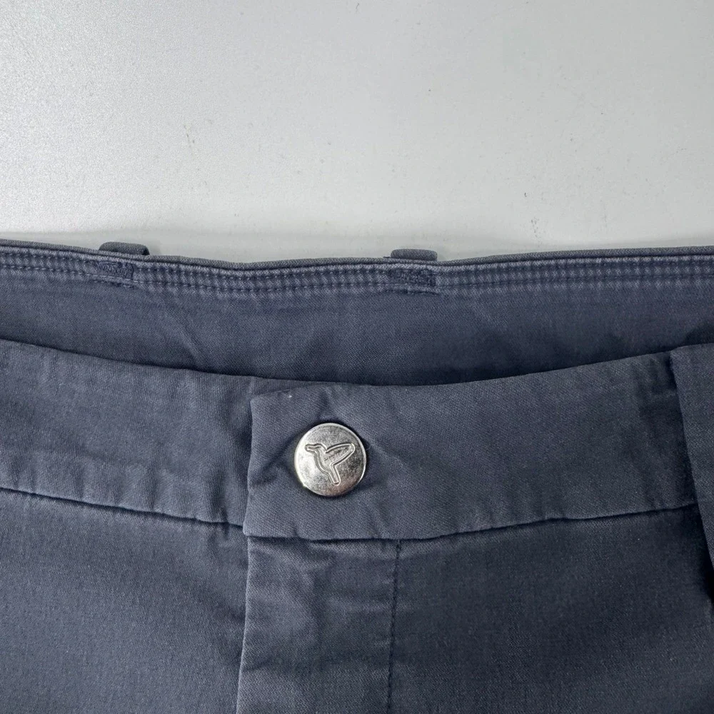 Birddogs Mens Navy Blue Slim Tapered Stretch Chino Pants 34x32 Side Zip Pockets